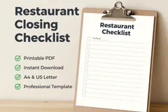Restaurant Closing Checklist preview