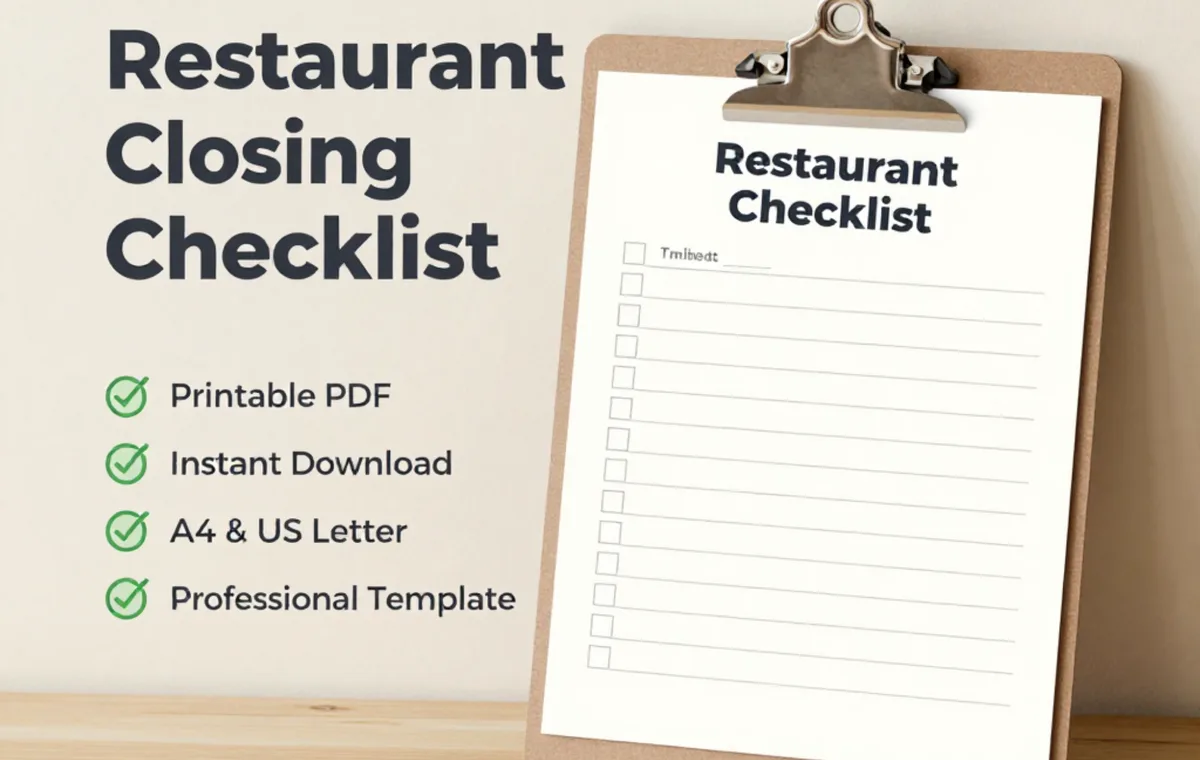 Restaurant Closing Checklist preview