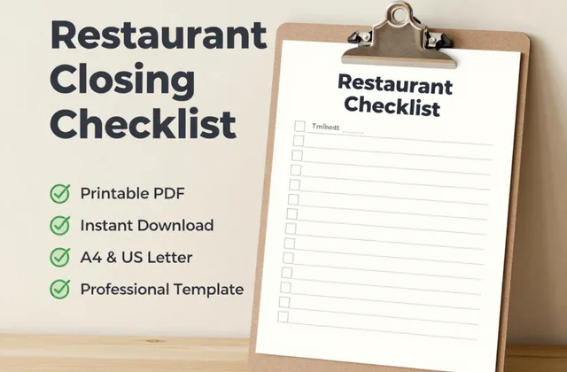Restaurant Closing Checklist preview