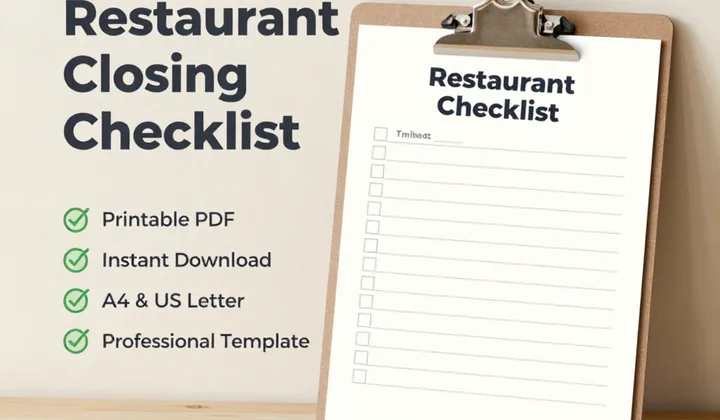 Restaurant Closing Checklist preview